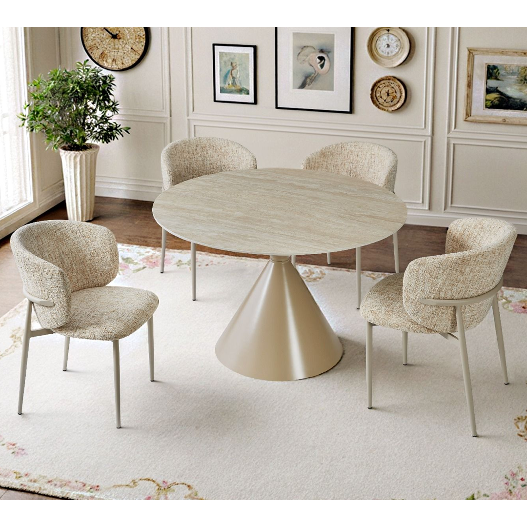 Sintered Stone Dining Table in Round for 4 People - Casa