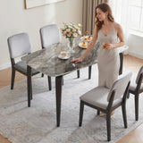 Sintered Stone Top Modern Kitchen Dining Table Rectangular for 4 People - Velmora