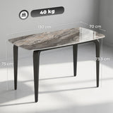 Sintered Stone Top Modern Kitchen Dining Table Rectangular for 4 People - Velmora
