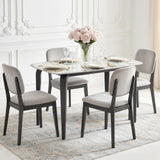 Sintered Stone Top Modern Kitchen Dining Table Rectangular for 4 People - Velmora