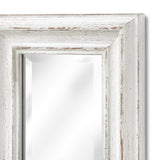 Small Space Wall Mirror Narrow In Antique White Wooden Frame - Bradford