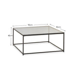 Smoked Glass Coffee Tables Square - Chicago