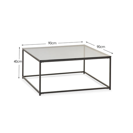 Smoked Glass Coffee Tables Square - Chicago
