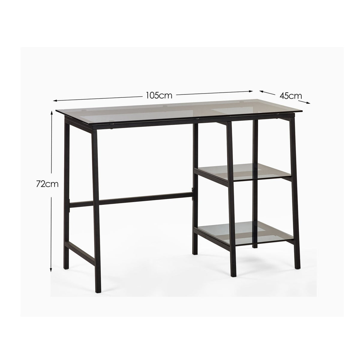 Smoked Glass Desk for Home And Office Desk - Chicago