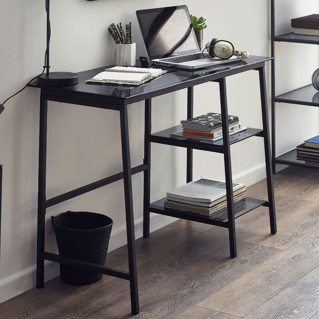 Smoked Glass Desk for Home And Office Desk - Chicago