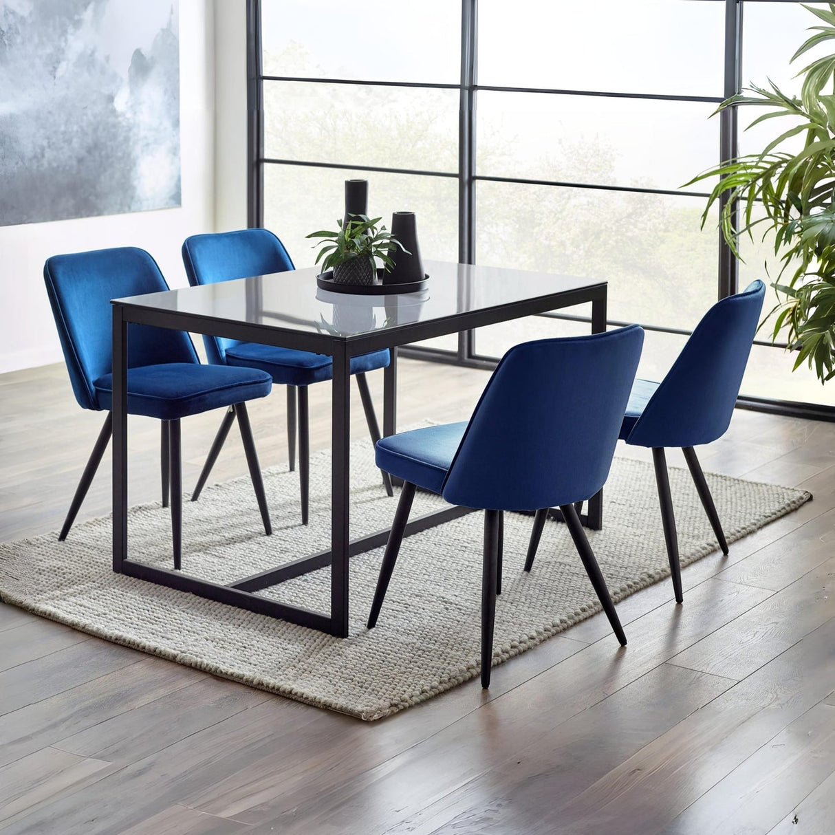 Smoked Glass Dining Table for 4 People - Chicago