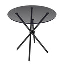 Smoked Glass Dining Table for 4 People Round - Casa
