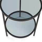 Smoked Glass Lamp Table Round - Chicago
