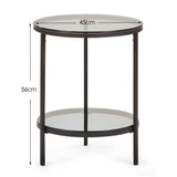 Smoked Glass Lamp Table Round - Chicago