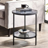 Smoked Glass Lamp Table Round - Chicago