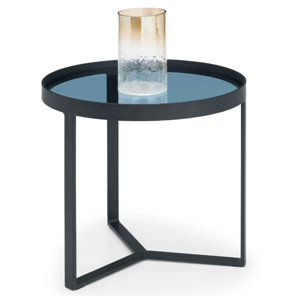 Smoked Glass Lamp Table Round - Loft
