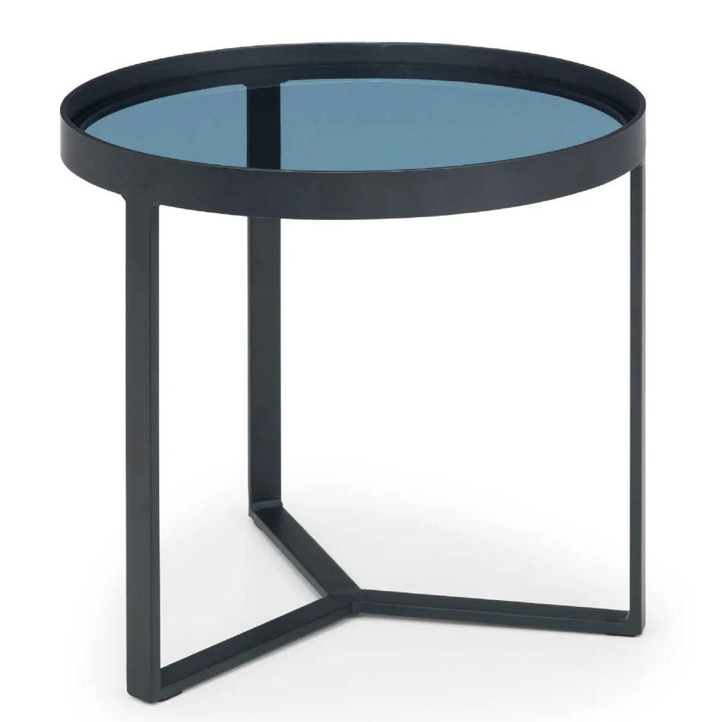 Smoked Glass Lamp Table Round - Loft