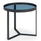 Smoked Glass Lamp Table Round - Loft
