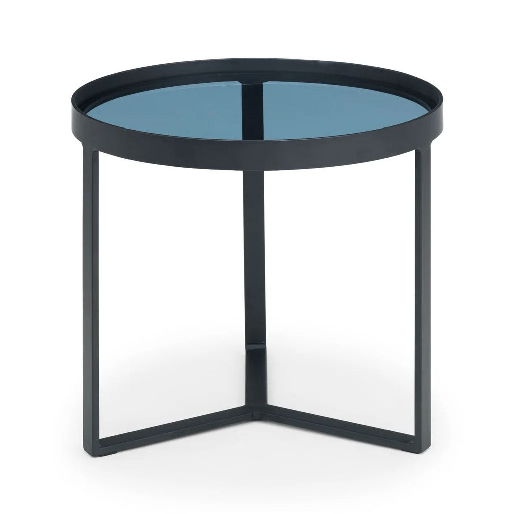 Smoked Glass Lamp Table Round - Loft