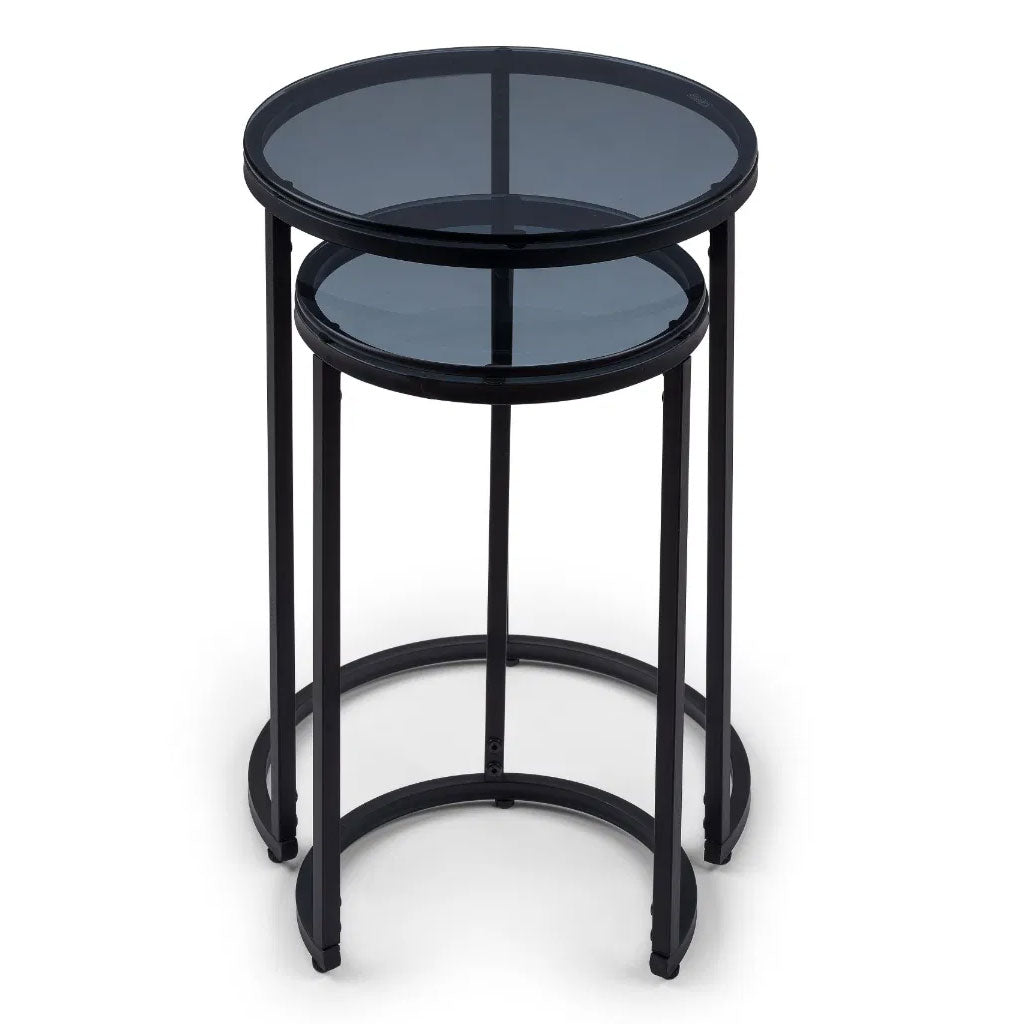 Smoked Glass Nest Of 2 Tables - Chicago