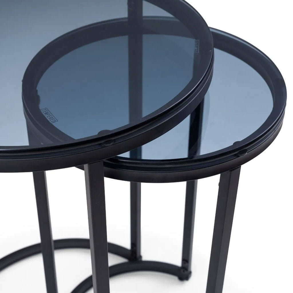 Smoked Glass Nest Of 2 Tables - Chicago
