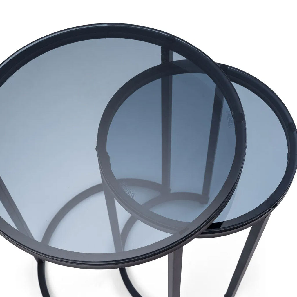 Smoked Glass Nest Of 2 Tables - Chicago