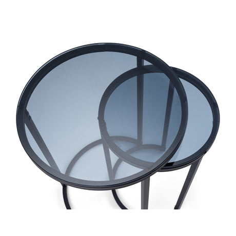 Smoked Glass Nest Of 2 Tables - Chicago