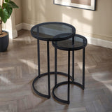Smoked Glass Nest Of 2 Tables - Chicago