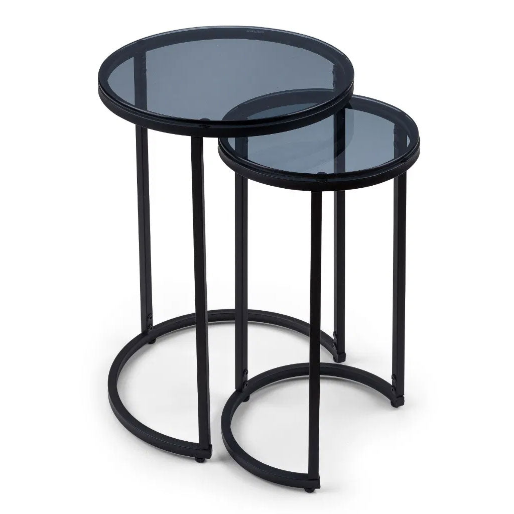 Smoked Glass Nest Of 2 Tables - Chicago
