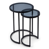 Smoked Glass Nest Of 2 Tables - Chicago