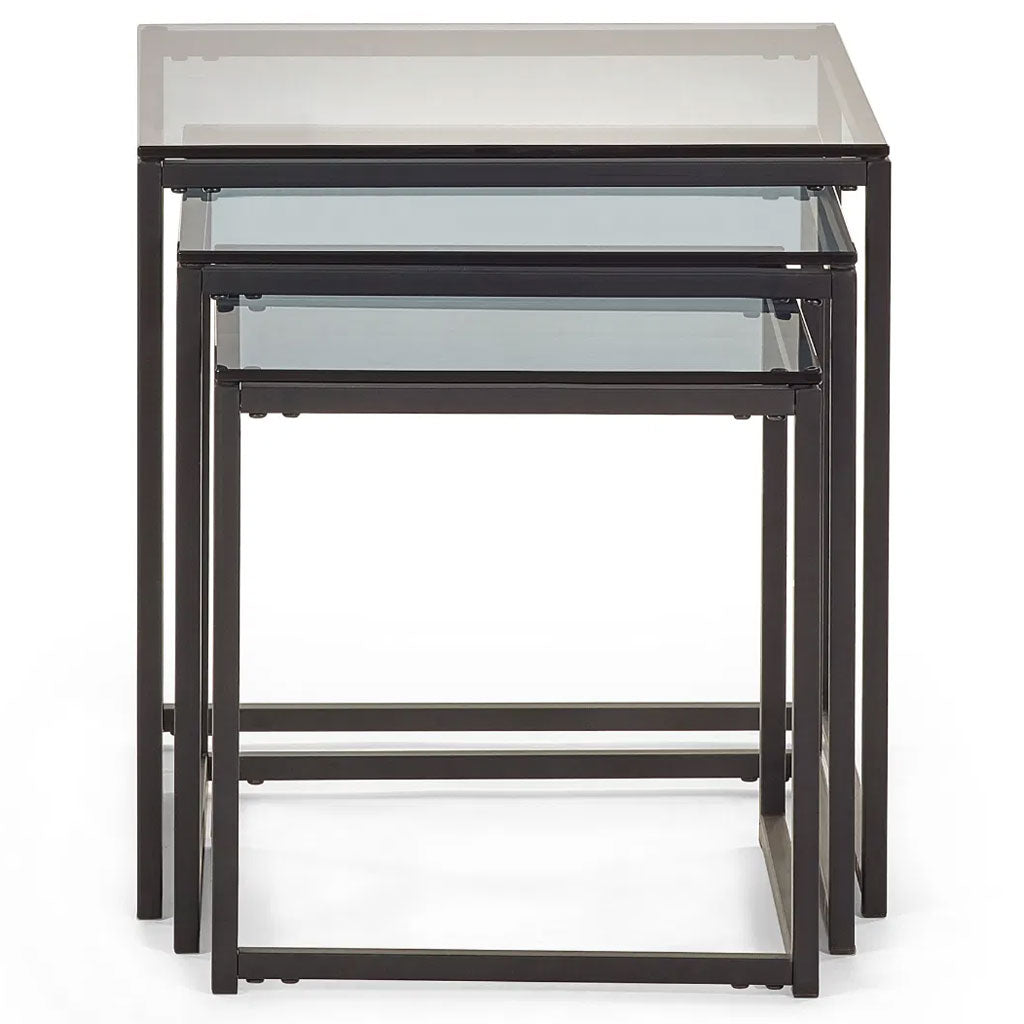 Smoked Glass Nest Of 3 Tables - Chicago