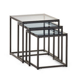 Smoked Glass Nest Of 3 Tables - Chicago