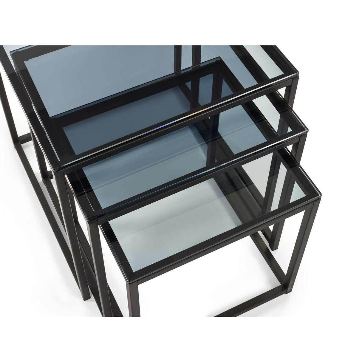 Smoked Glass Nest Of 3 Tables - Chicago