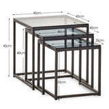 Smoked Glass Nest Of 3 Tables - Chicago