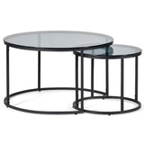 Smoked Glass Nesting Coffee Tables - Chicago