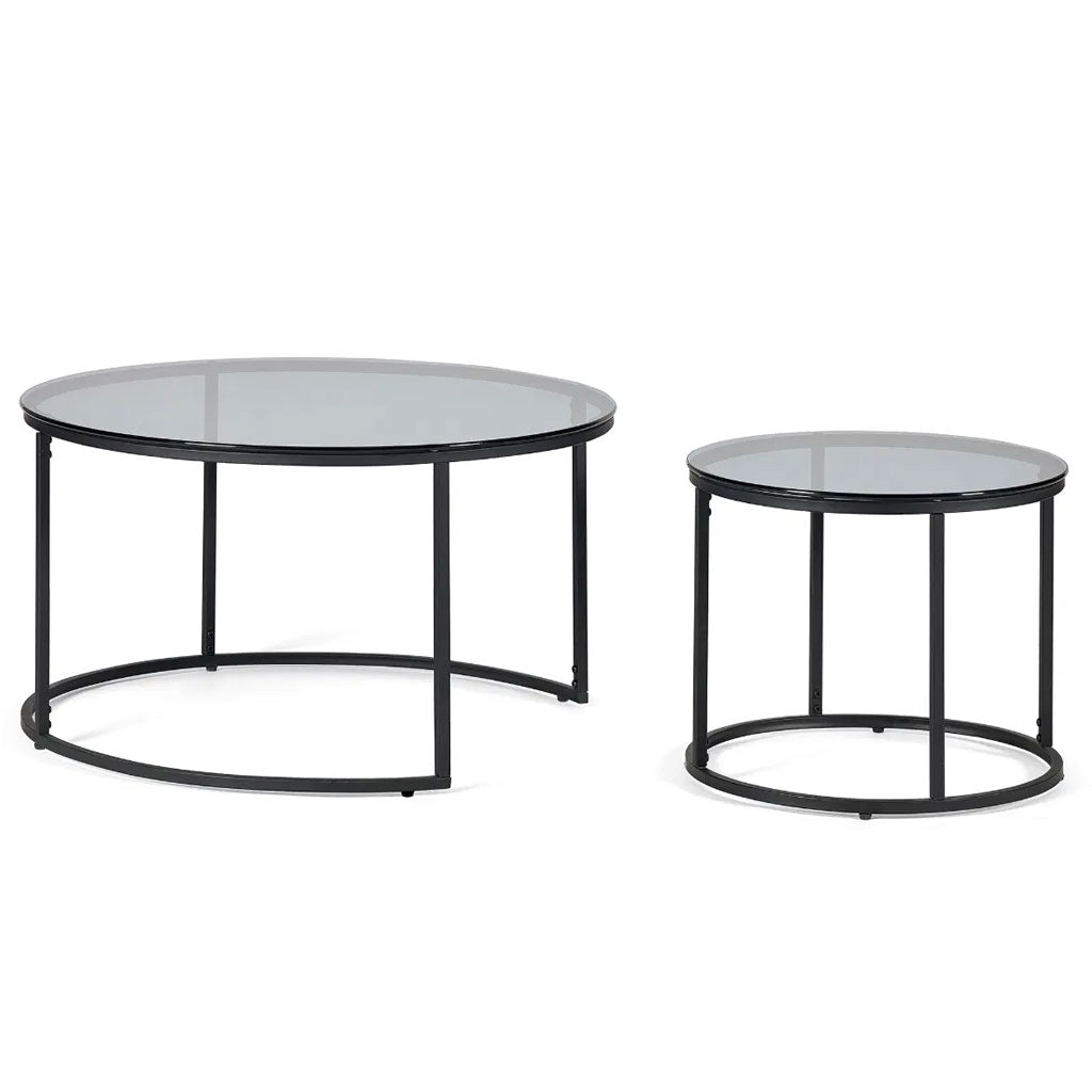 Smoked Glass Nesting Coffee Tables - Chicago