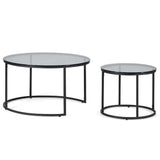 Smoked Glass Nesting Coffee Tables - Chicago