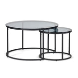 Smoked Glass Nesting Coffee Tables - Chicago