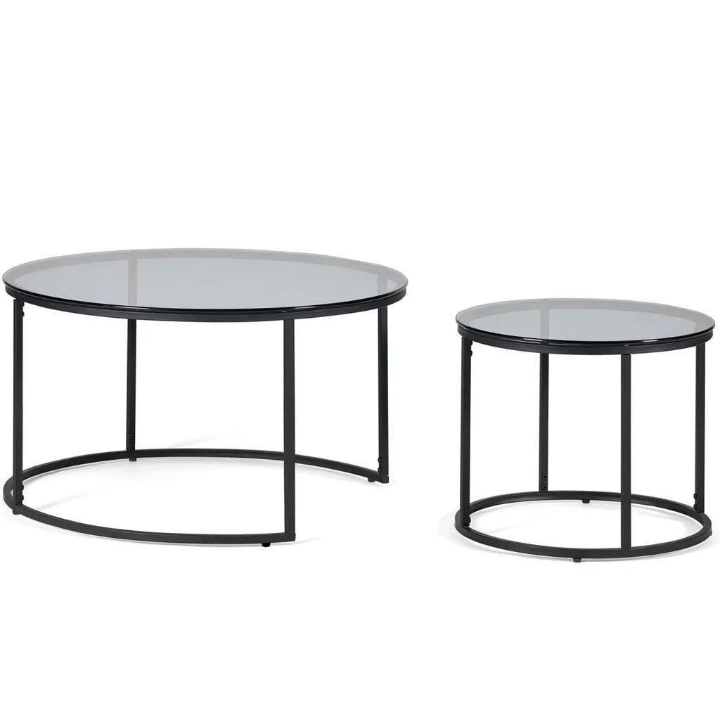 Smoked Glass Nesting Coffee Tables - Chicago