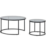 Smoked Glass Nesting Coffee Tables - Chicago