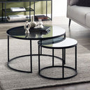 Smoked Glass Nesting Coffee Tables - Chicago