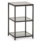 Smoked Glass Side Table Tall Narrow - Chicago