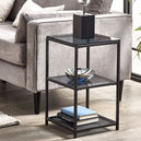 Smoked Glass Side Table Tall Narrow - Chicago