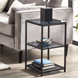 Smoked Glass Side Table Tall Narrow - Chicago