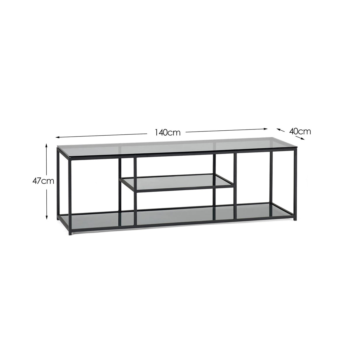 Smoked Glass TV Stand - Chicago