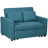 Snow Flannel Fabric 2 Seater Sofa Bed 120cm Wide With 2 Pillows - Velmora