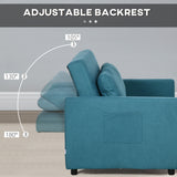Snow Flannel Fabric 2 Seater Sofa Bed 120cm Wide With 2 Pillows - Velmora