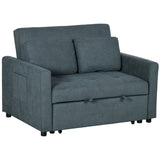 Snow Flannel Fabric 2 Seater Sofa Bed 120cm Wide With 2 Pillows - Velmora
