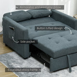 Snow Flannel Fabric 2 Seater Sofa Bed 120cm Wide With 2 Pillows - Velmora