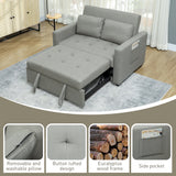 Snow Flannel Fabric 2 Seater Sofa Bed 120cm Wide With 2 Pillows - Velmora