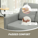 Snow Flannel Fabric 2 Seater Sofa Bed 120cm Wide With 2 Pillows - Velmora