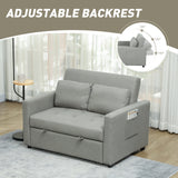 Snow Flannel Fabric 2 Seater Sofa Bed 120cm Wide With 2 Pillows - Velmora