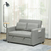 Snow Flannel Fabric 2 Seater Sofa Bed 120cm Wide With 2 Pillows - Velmora