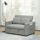 Snow Flannel Fabric 2 Seater Sofa Bed 120cm Wide With 2 Pillows - Velmora