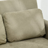 Snow Flannel Fabric 2 Seater Sofa Bed 120cm Wide With 2 Pillows - Velmora